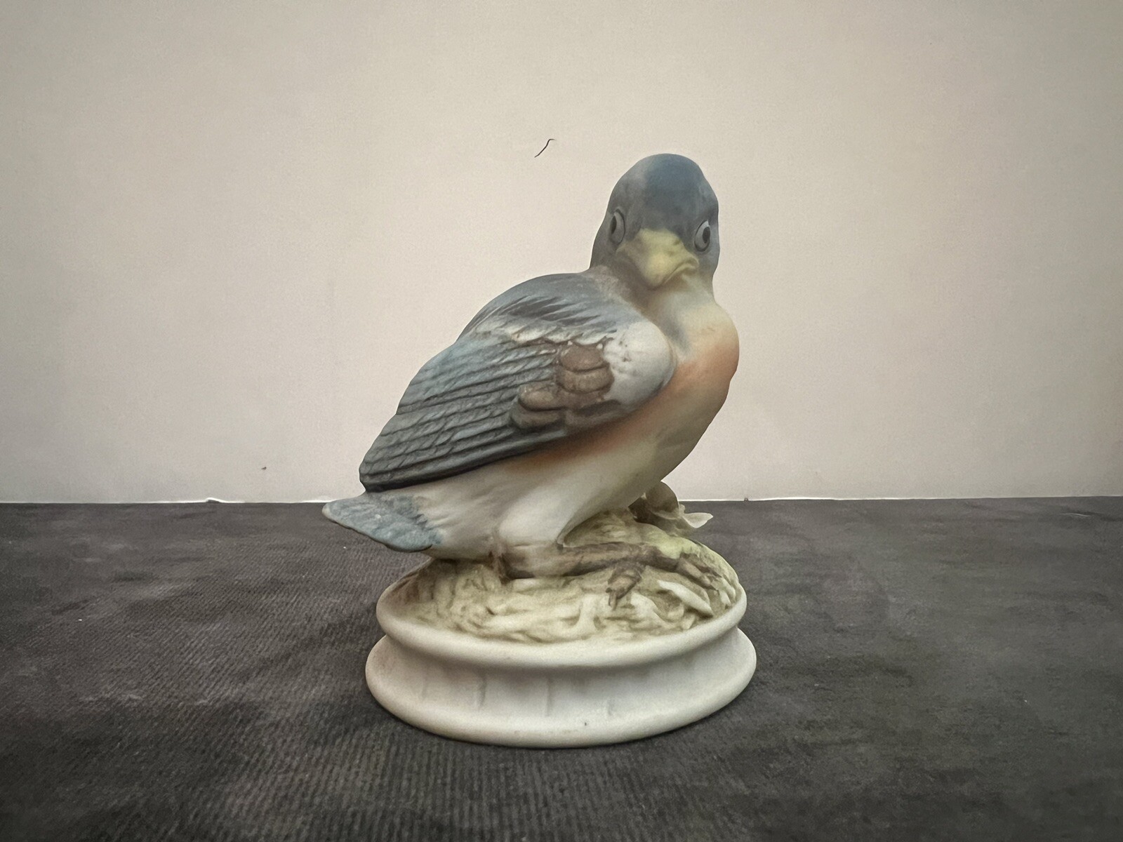 Lefton Eastern Bluebird Figurine Porcelain Miniature Bird Decor Vintage