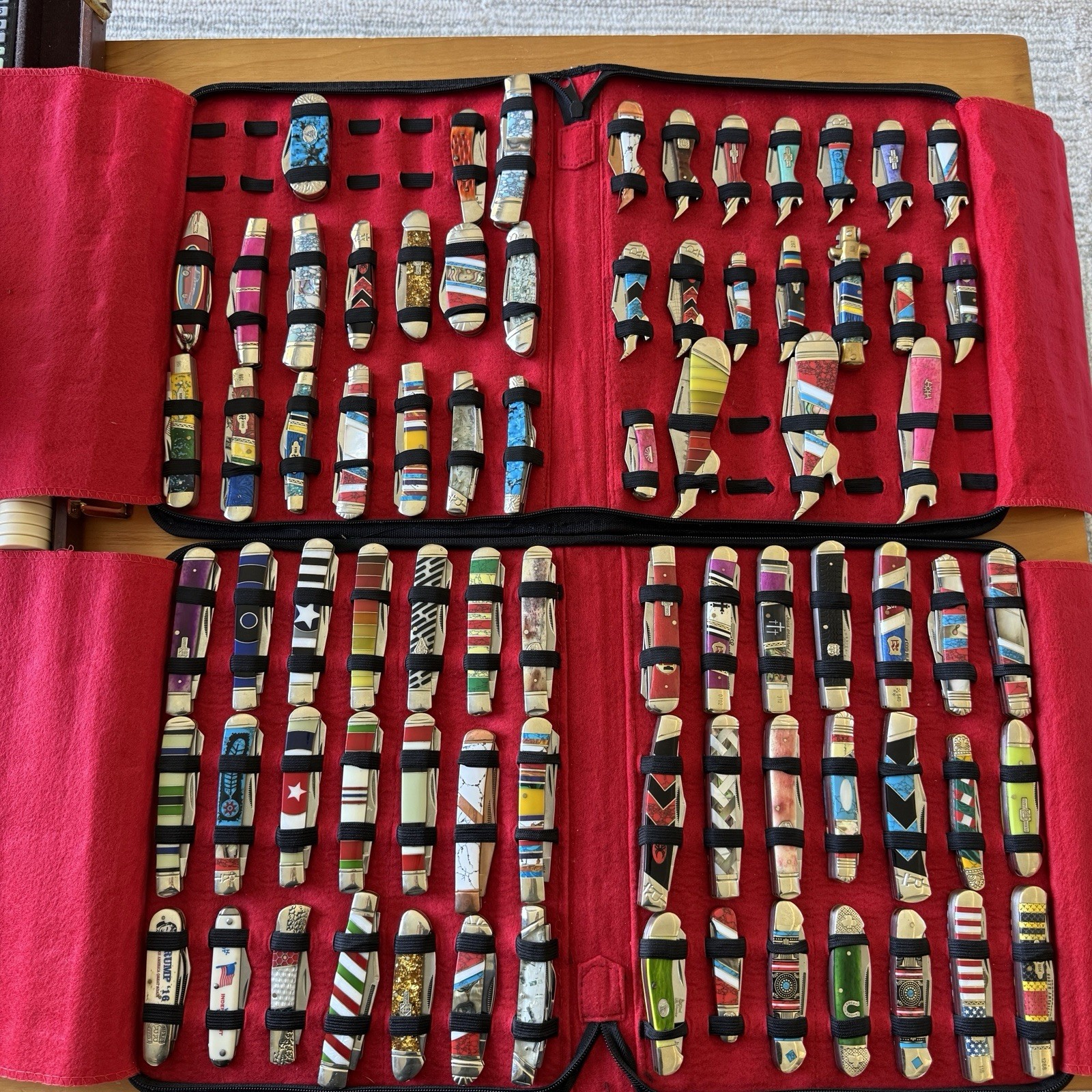 Huge Vintage 77 Pocket Knife Lot Rough Rider Kissing Crane - Engraved Blades