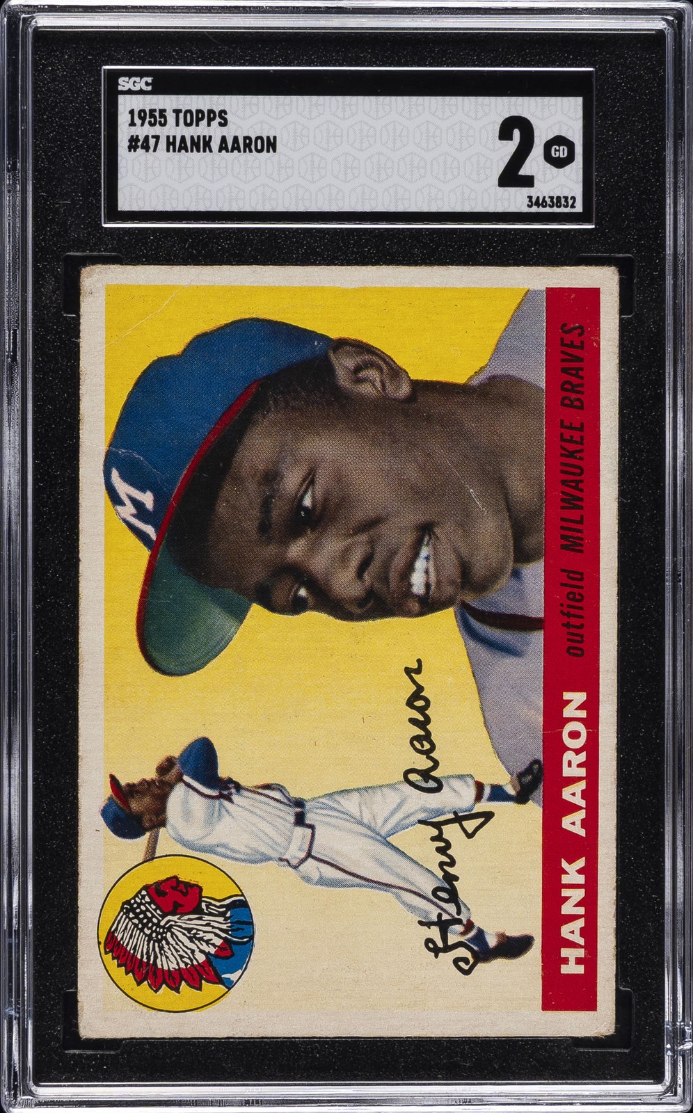 1955 TOPPS #47 HANK AARON SGC 2