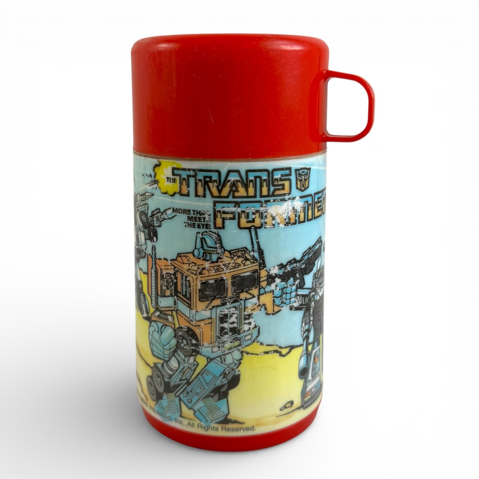 Vintage 1984 Aladdin Transformers Thermos Bottle G1 Optimus Prime Megatron Vintage 1984 Aladdin Transformers Thermos Bottle G1 Optimus Prime Megatron