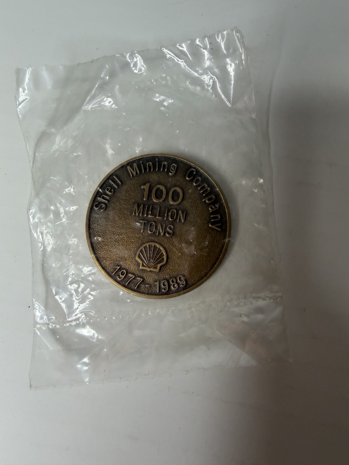 Vintage 1989 Shell Mining Co 100 Million Tons Coal Commemorative Medal NOS
