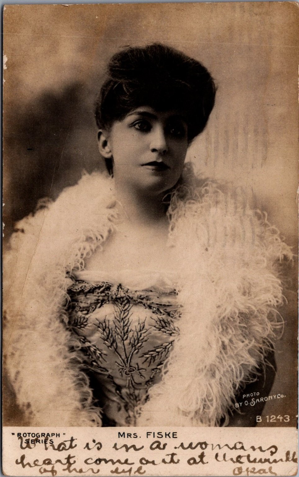 MRS. FISKE Rotograph RPPC Postcard - 1907 New Orleans Postmark Actress