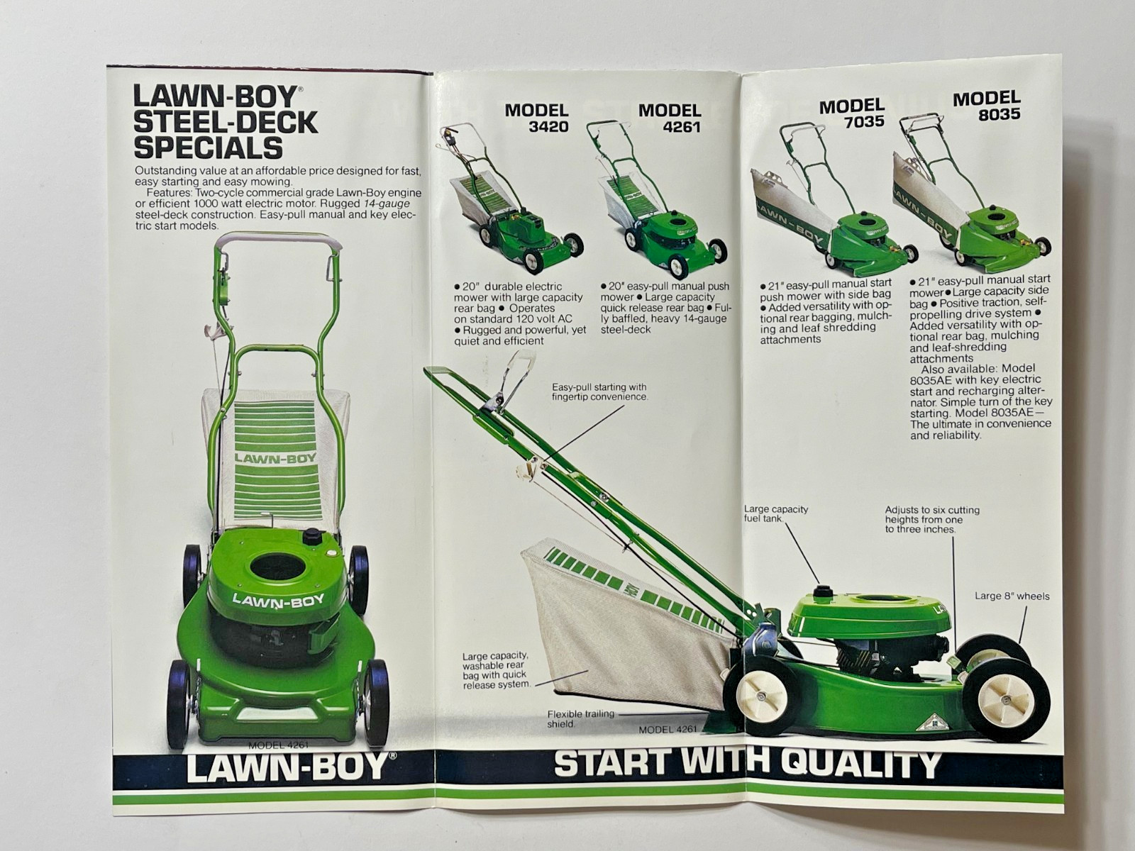 Original 1986 Lawn-Boy Mowers Sale Brochure (Models 3420 - 4261 - 7035 - 8035)