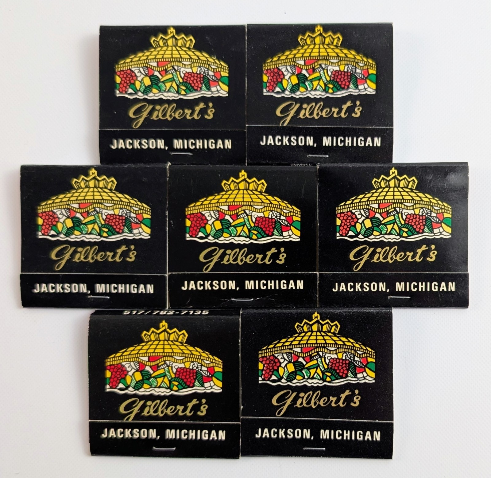 Vintage Gilbert\'s Steak House Jackson Michigan Full Matchbooks Lot of 7