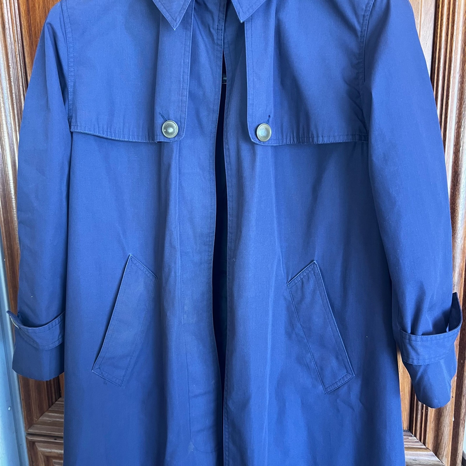 Vintage Hermès Paris for Cathay Pacific Airways Navy Blue Trench Coat
