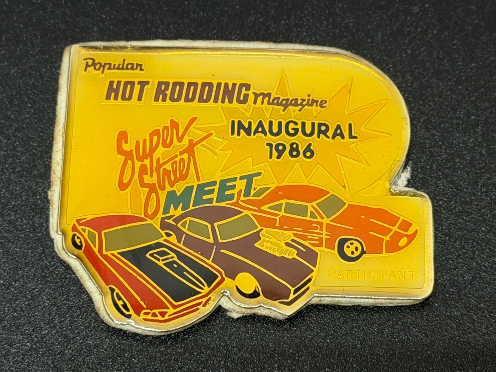 Vintage 1986 Popular Hot Rodding Magazine Inaugural Street Meet Dash Plaque