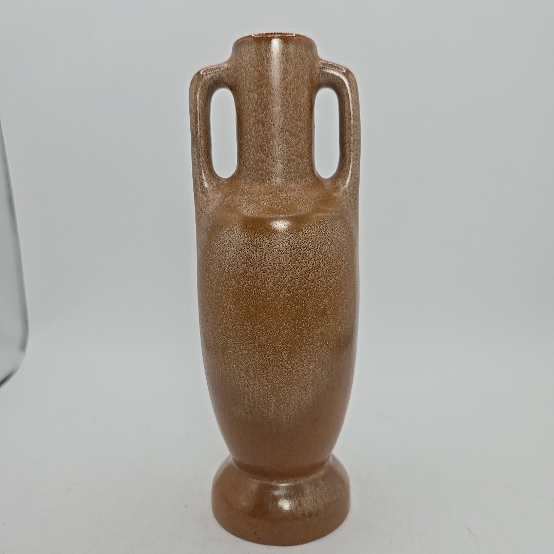 Vintage Frankoma Pottery Plainsman Brown Double Handled Bud Vase #20 Vintage Frankoma Pottery Plainsman Brown Double Handled Bud Vase #20