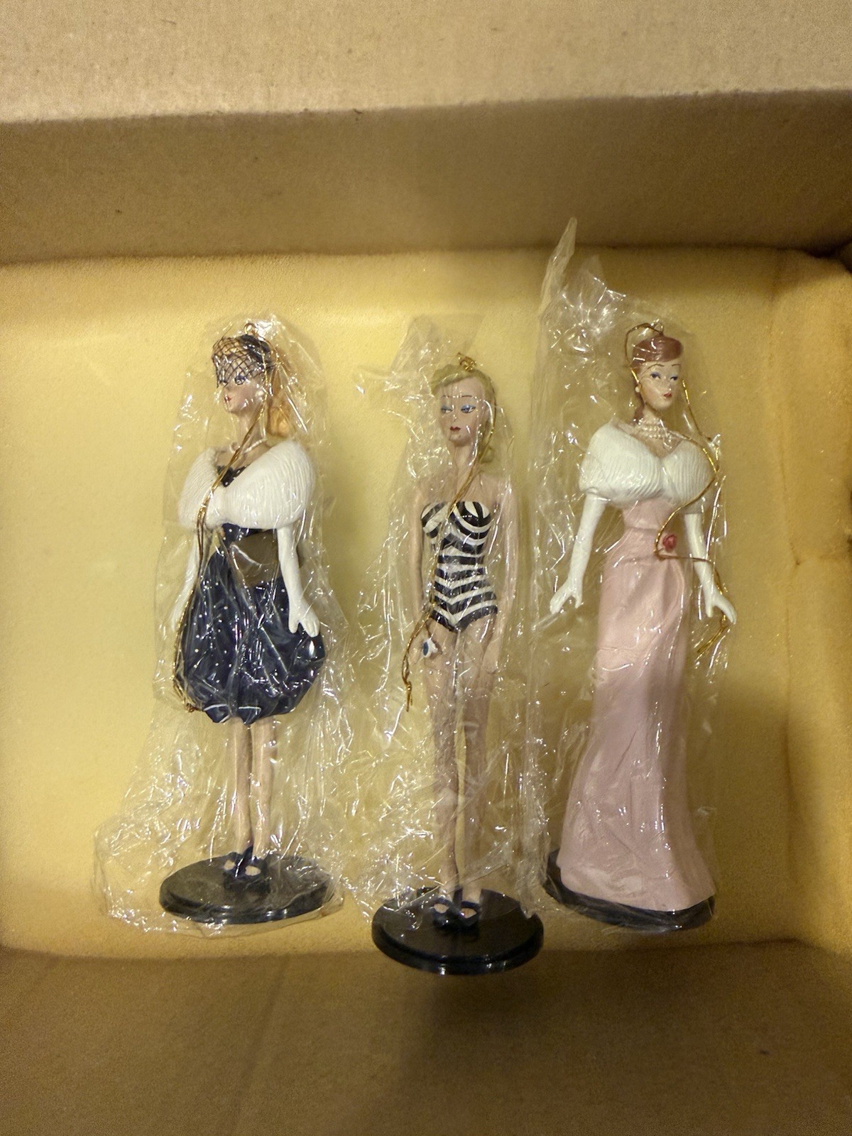 1995 Ashton Drake Barbie Classic Ornaments Set of 3 w/ COA Box #93621 NEW 