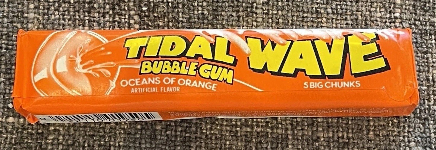 Vintage 1980’s TIDAL WAVE BUBBLE GUM Oceans Of Orange  Unopened  NOS  Rare