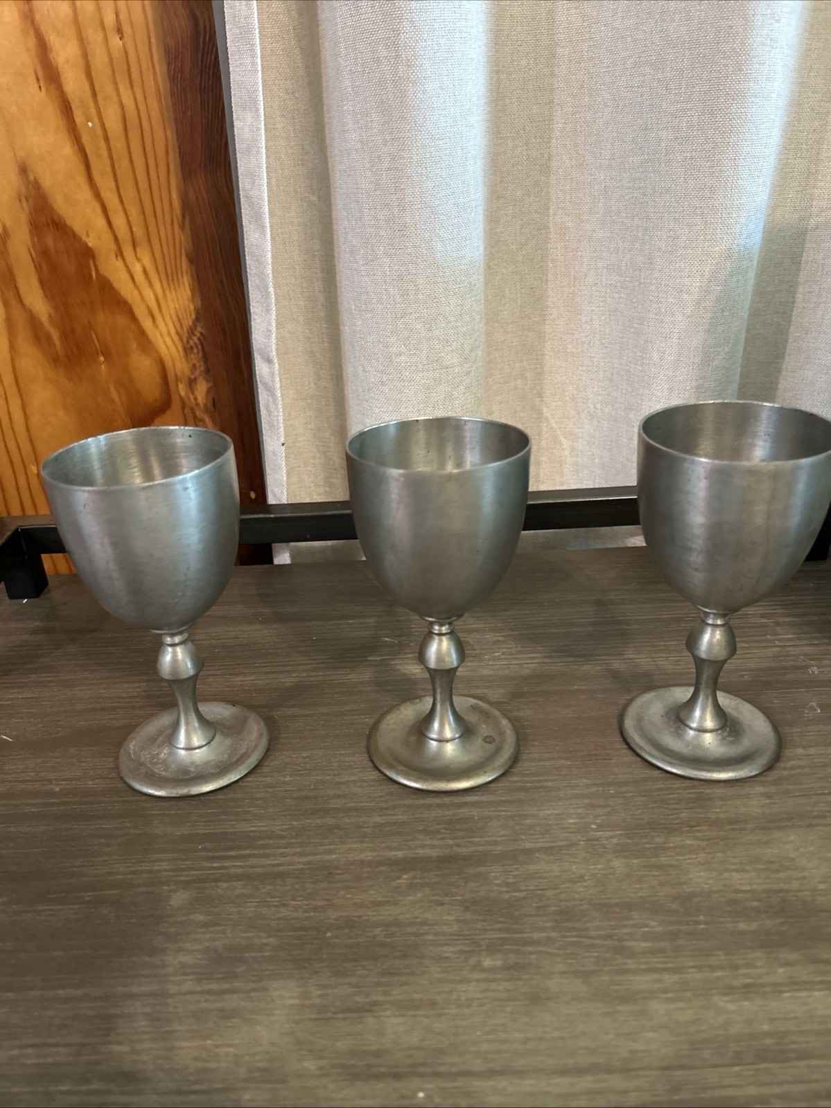 Vintage Gelria Dutch? Pewter Goblets Set Of 3 Marked