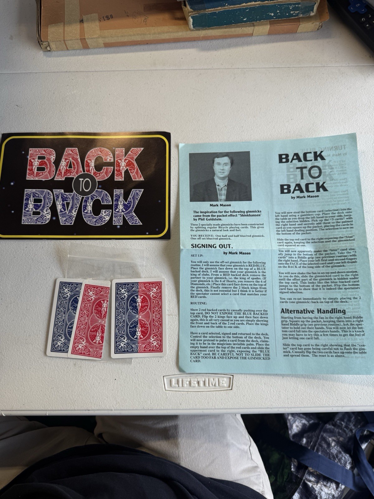 Mark Mason Back to Back Magic Trick Gimmicked Bicycle Cards w Instructions