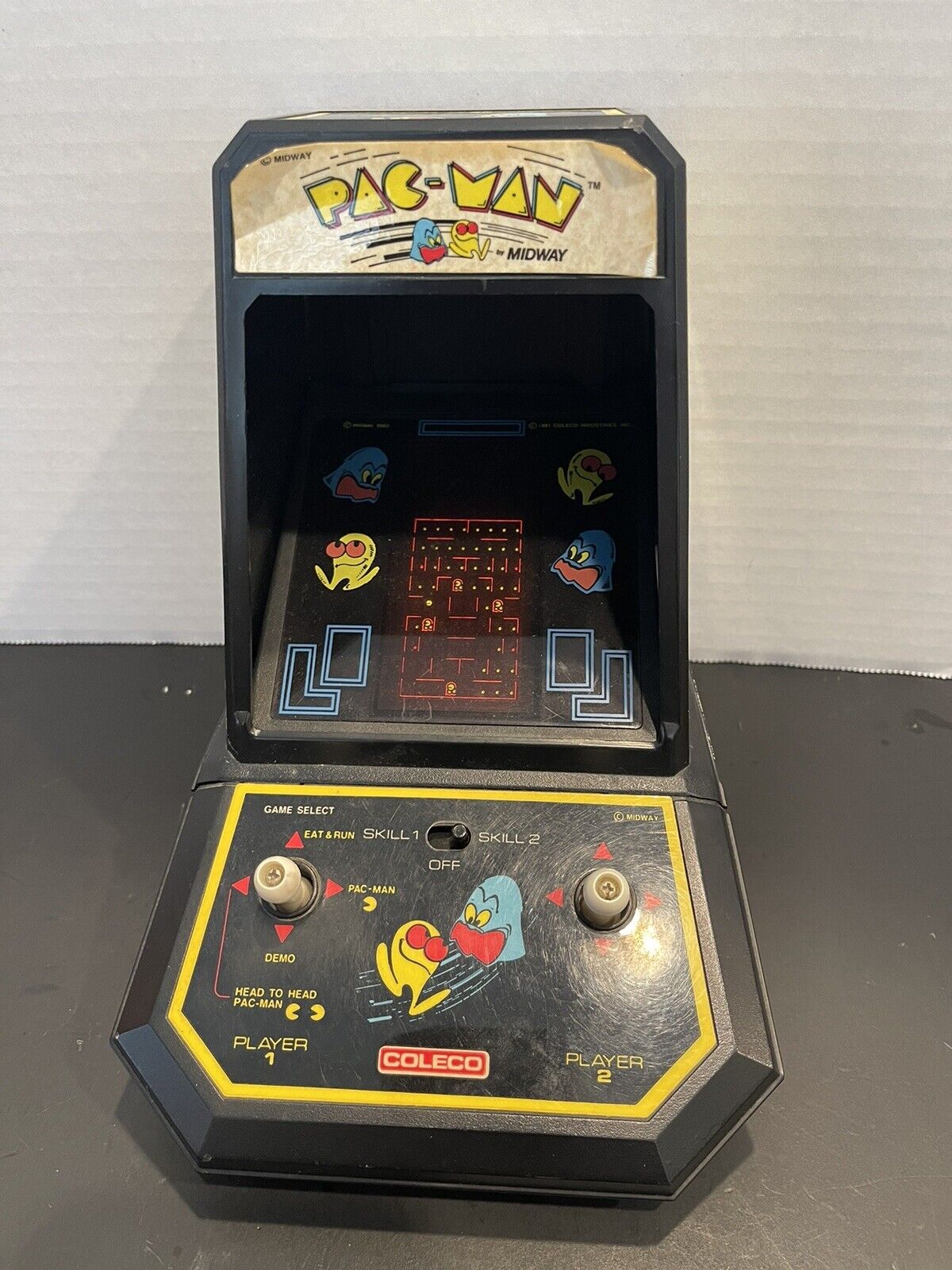 Vintage Coleco Midway PAC-Man Mini Arcade (Tested & Working)