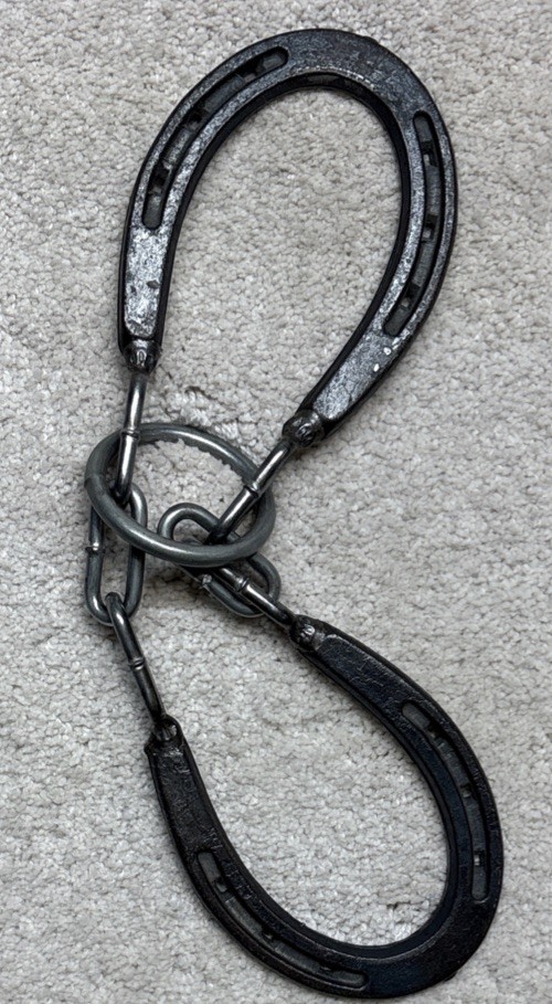 Vintage Horseshoe Set Wall Decor Made In USA Cowboy Diamond Hot Forged