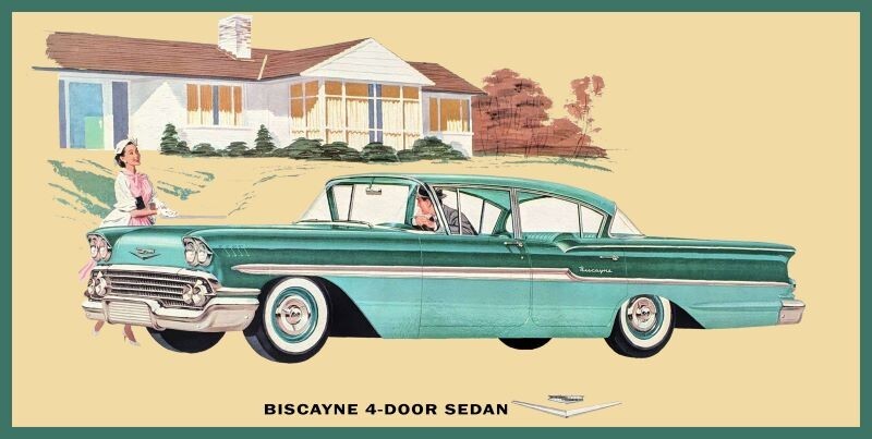 1958 Chevrolet Biscayne 4 Door Sedan NEW Metal Sign 18x36\