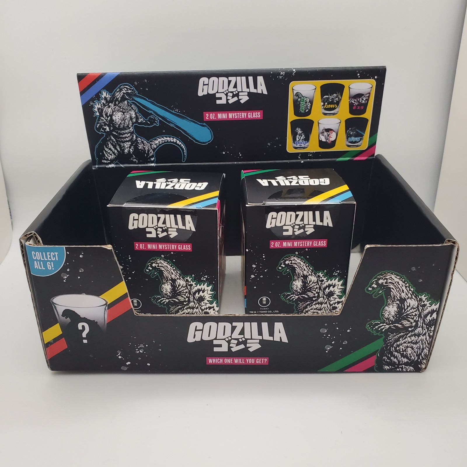 2-Pack Rokimoto x Godzilla 2 oz. Mini Mystery Glass blind box With Display Box 2-Pack Rokimoto x Godzilla 2 oz. Mini Mystery Glass blind box With Display Box