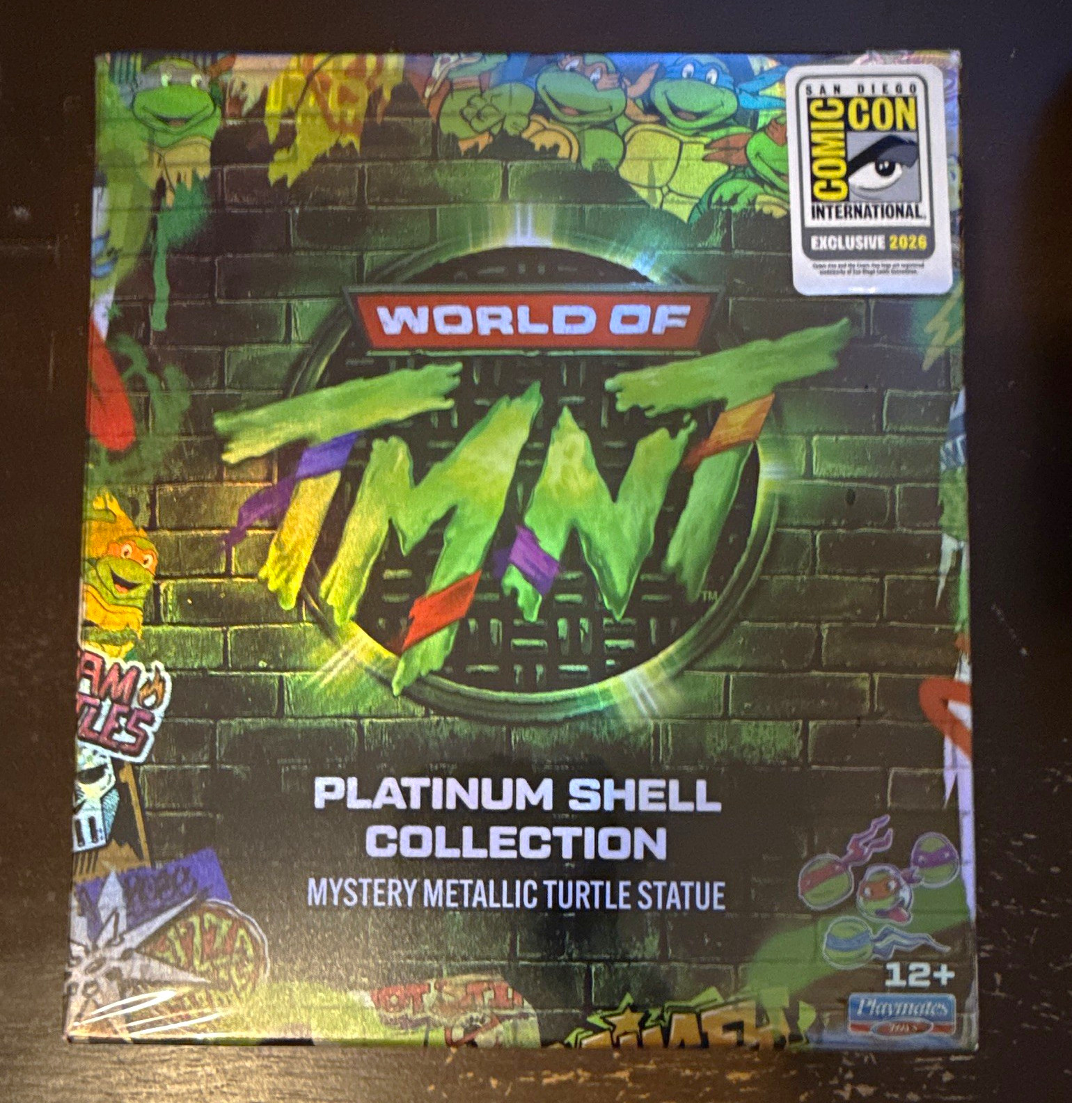 Playmates Toys World of TMNT Platinum Shell Mystery Metallic Turtle Statue SDCC