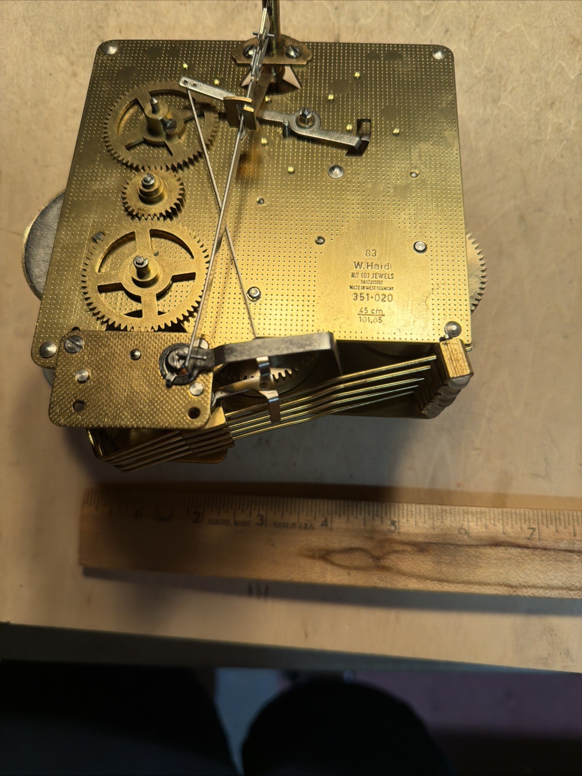 Vintage Haid Wall Winding Clock Movement PARTS REPAIR Vintage Haid Wall Winding Clock Movement PARTS REPAIR