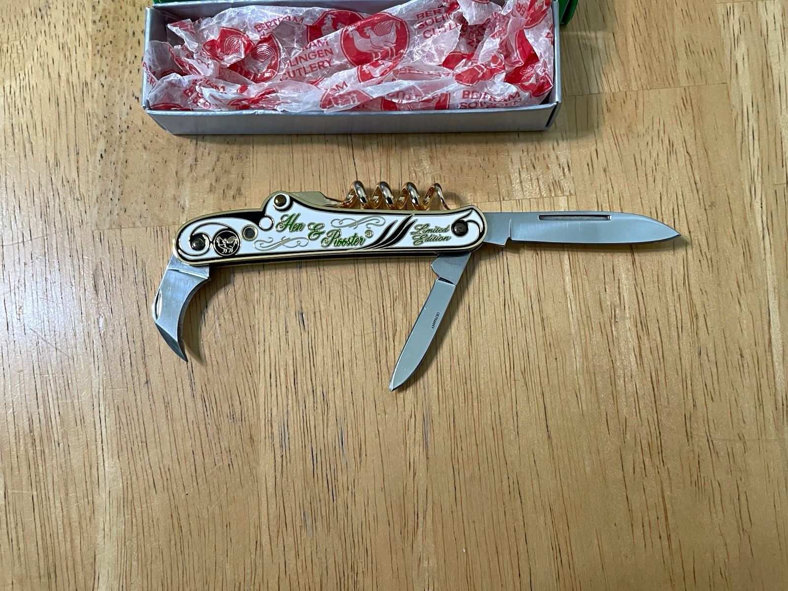 Hen & Rooster 160th Anniversary Limited Edition Bartender Knife Solingen Germany