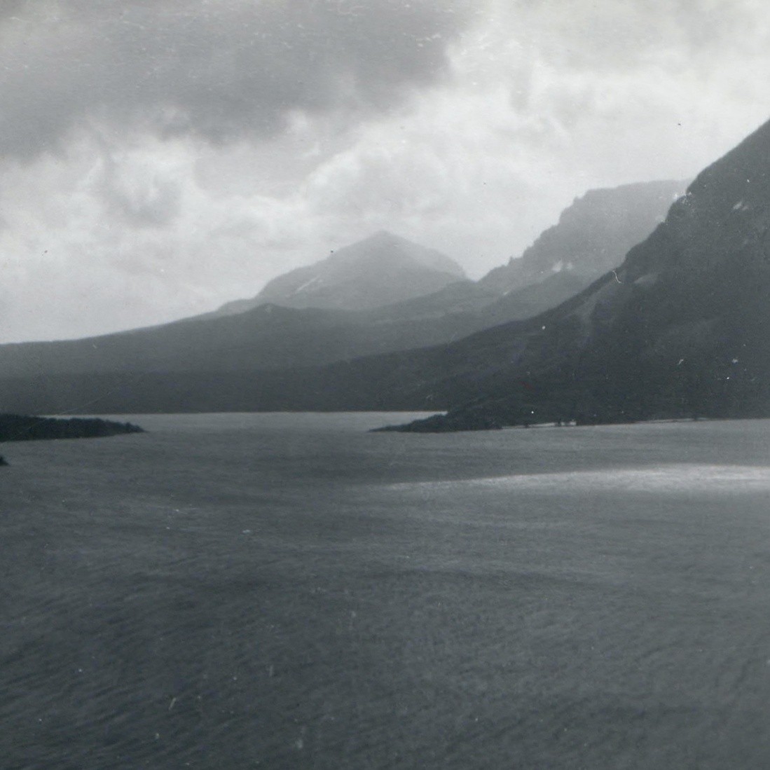 c1930s Glacier National Park Saint Mary Lake Snapshot Photo Wild Goose Island MT