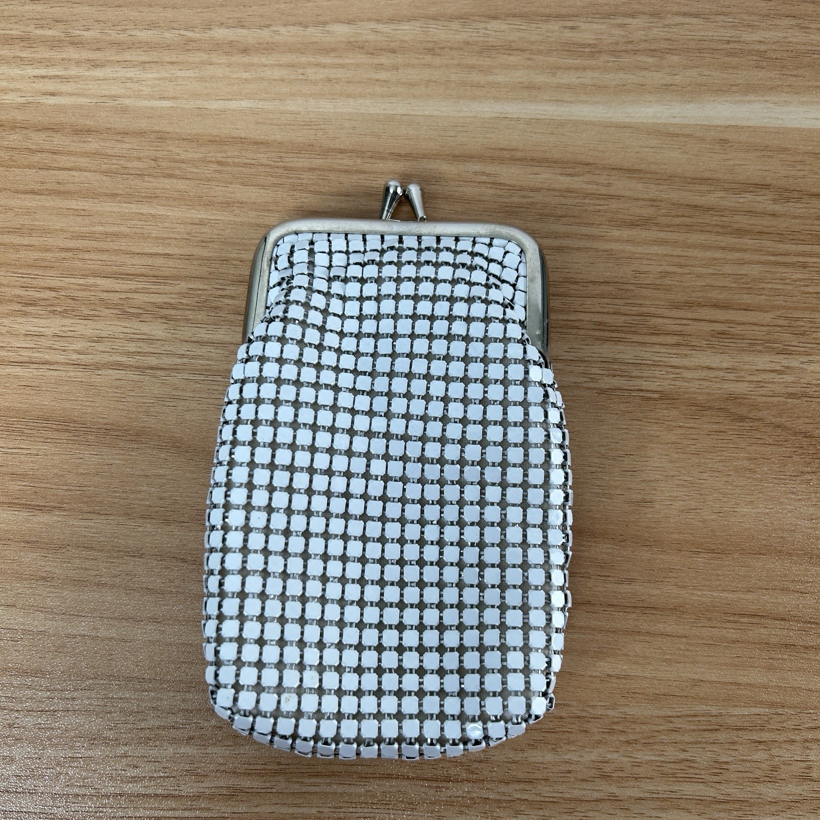Metal Mesh Cigarette Case or Eyeglass Case White Props