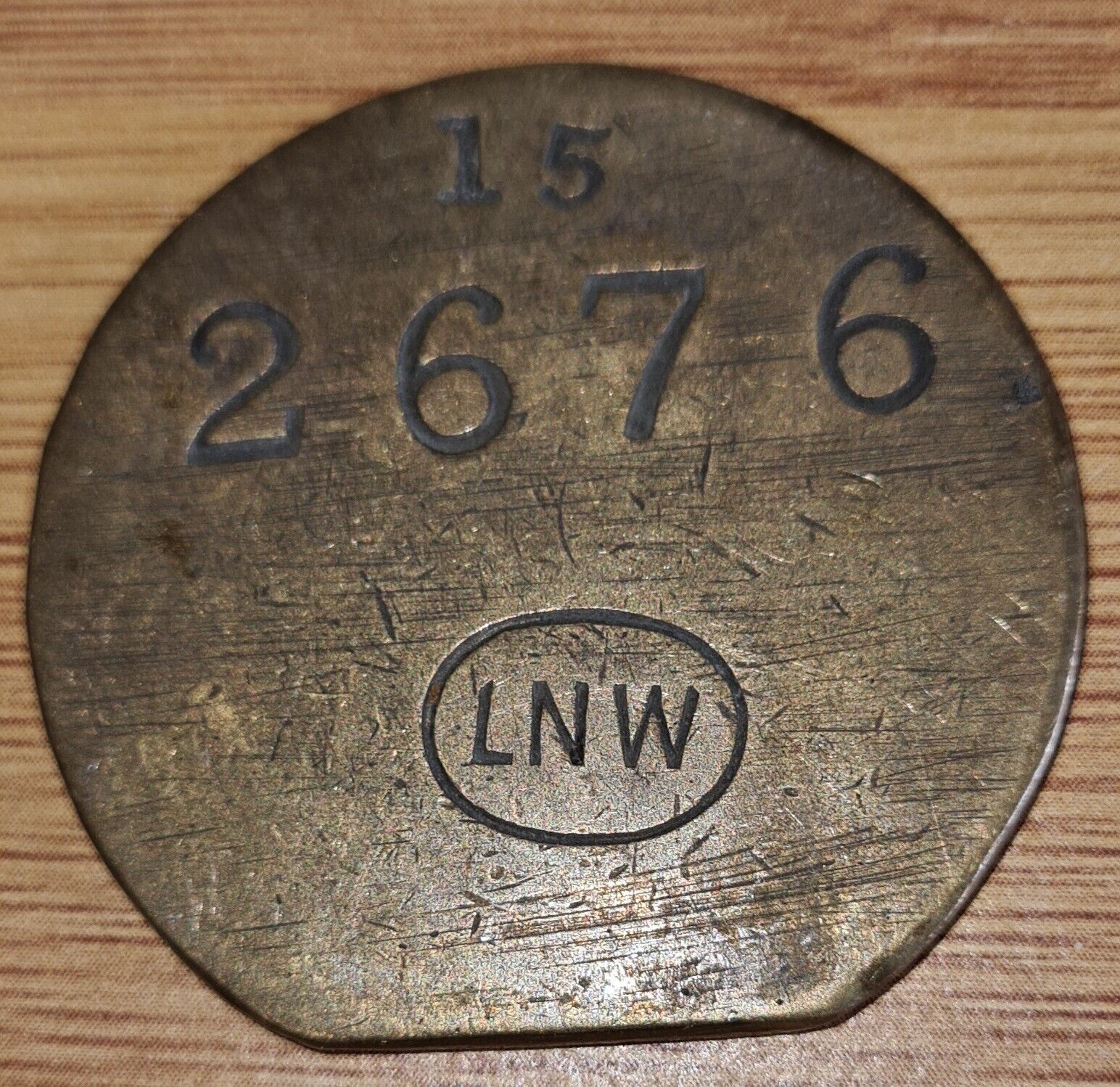 L.N.W  British Railway 2676 Check /Token Brass 
