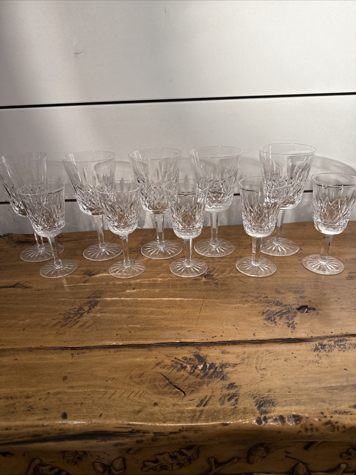 Waterford Crystal Lismore 10 Piece Set- 5 Water/5 Claret  Authentic Gothic Mark
