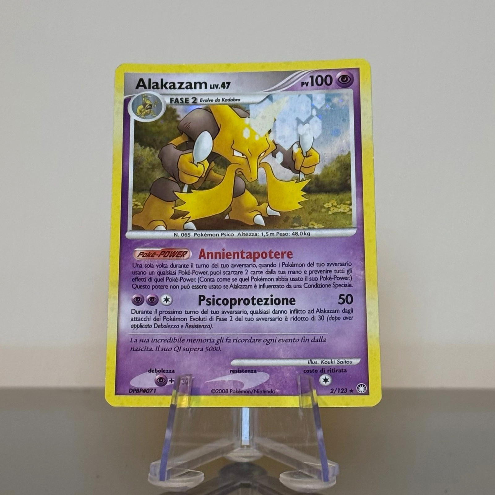 Pokemon Alakazam 2/123 Mysterious Treasures HOLO Rare SWIRL NM ITA Pokemon Alakazam 2/123 Mysterious Treasures HOLO Rare SWIRL NM ITA