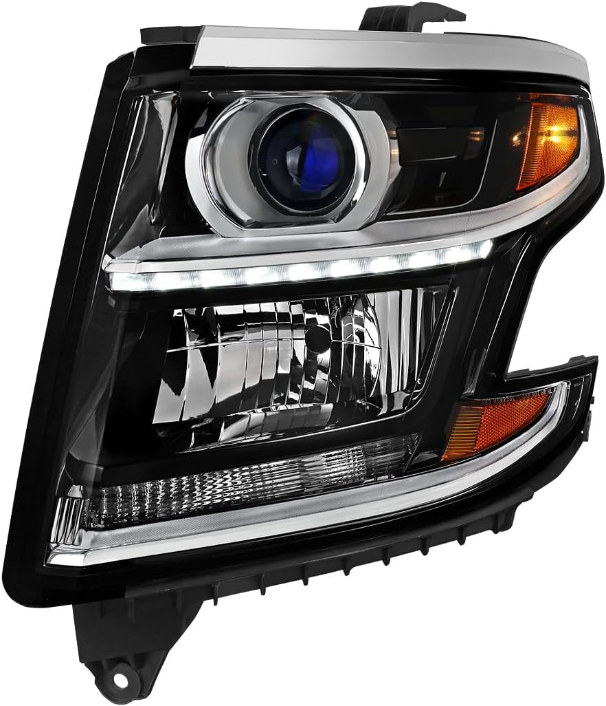 LED Jet Black Driver Left Side Projector Headlight