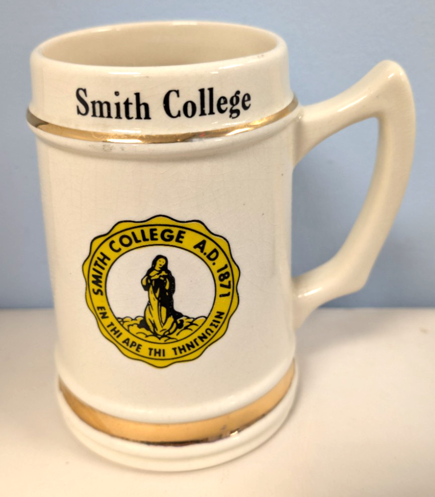 Vintage Smith College Mug Ivory Gold Seal Ben Silver, NY SIR-AMIC Ceramic USA Vintage Smith College Mug Ivory Gold Seal Ben Silver, NY SIR-AMIC Ceramic USA