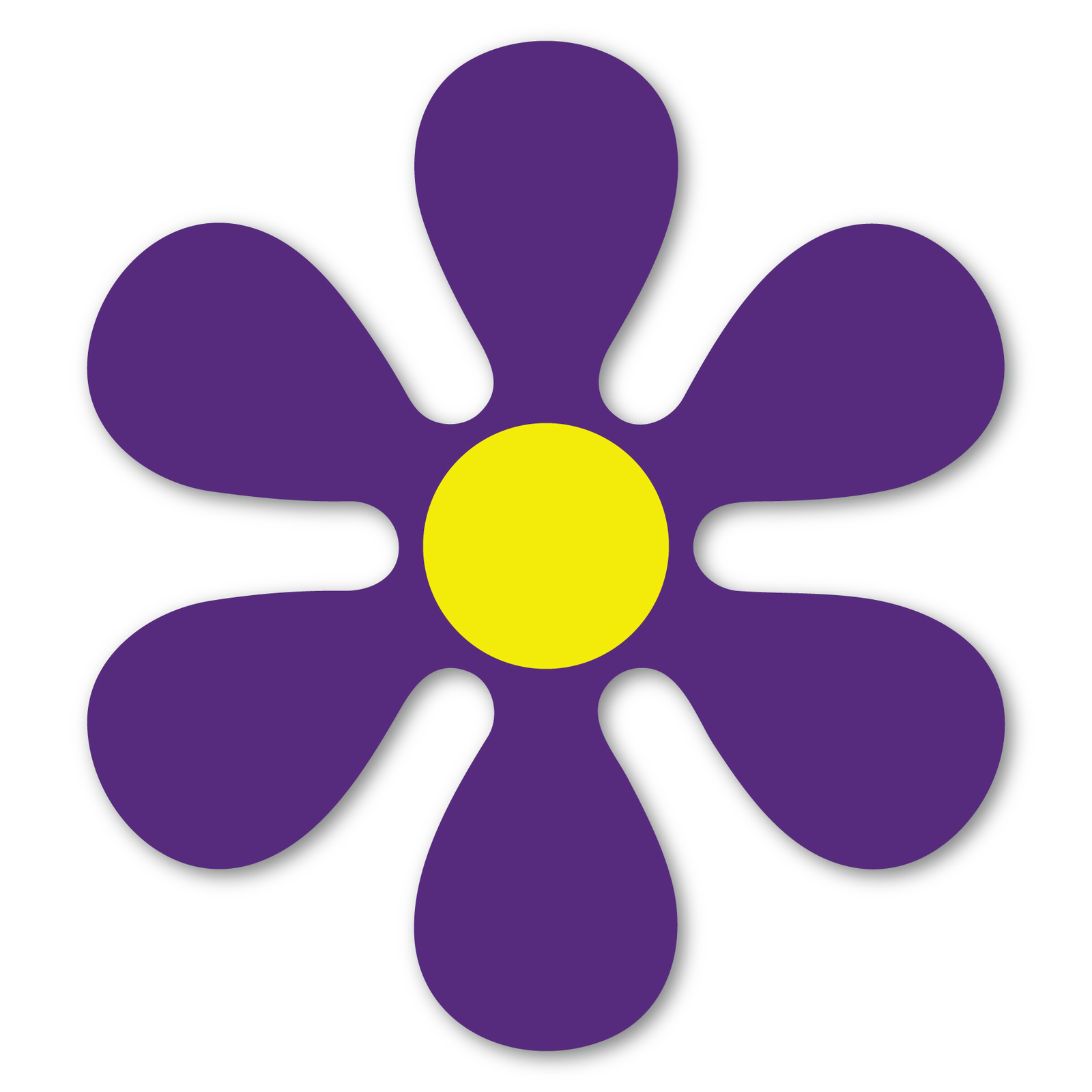 Purple and Yellow 70's Flower Magnet