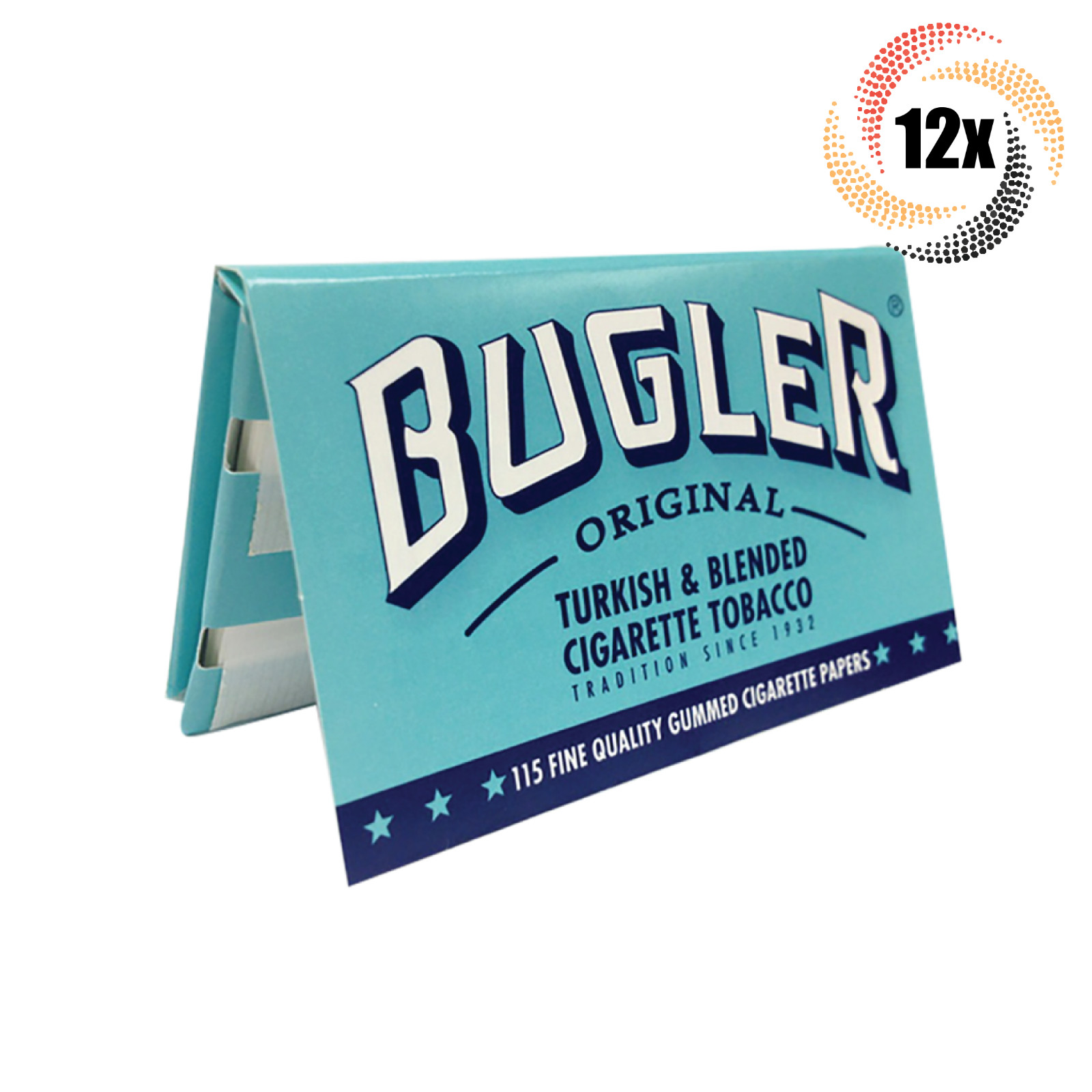 12x Packs Bugler Original Single Wide | 115 Papers Each | + 2 Free Rolling Tubes