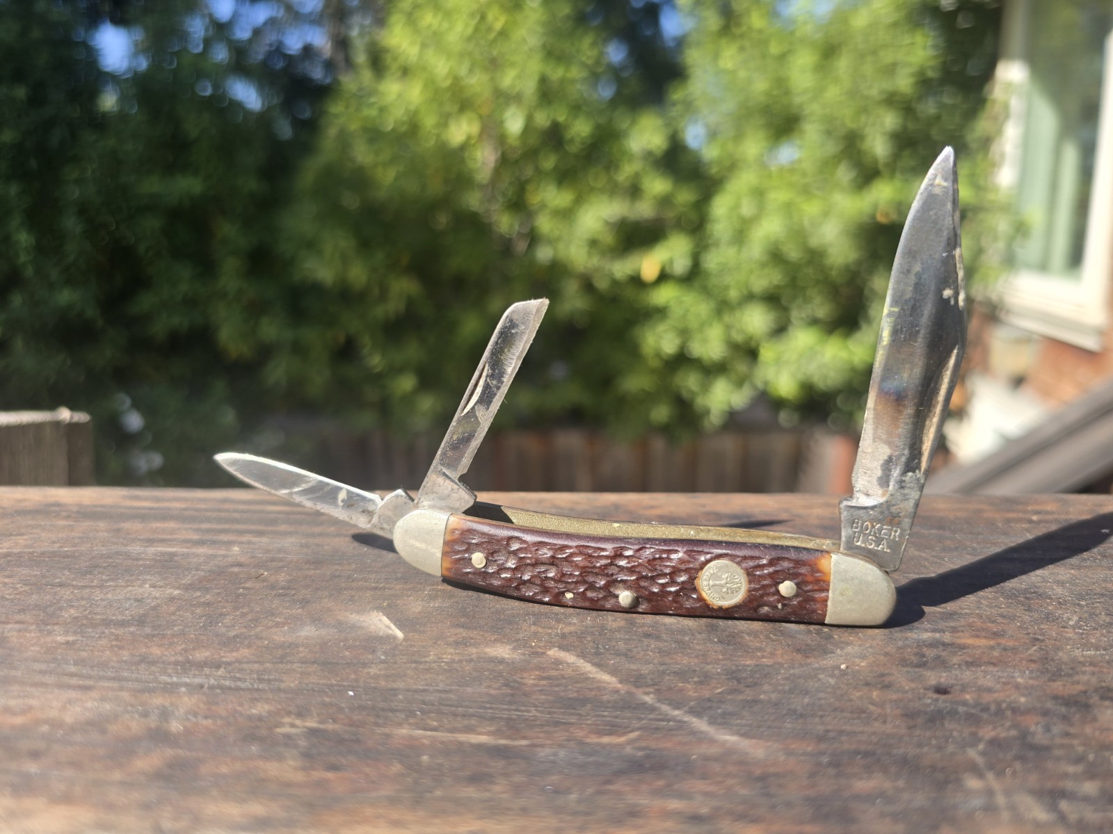 Boker Tree Brand Model 83113 3 Blade Folding Knife USA 