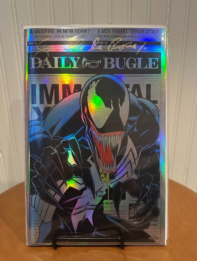 🔥 VENOM: LETHAL PROTECTOR DAILY BUGLE FOIL VARIANT🔥 DEL LA ROSA SIGNED⚡LTD 65