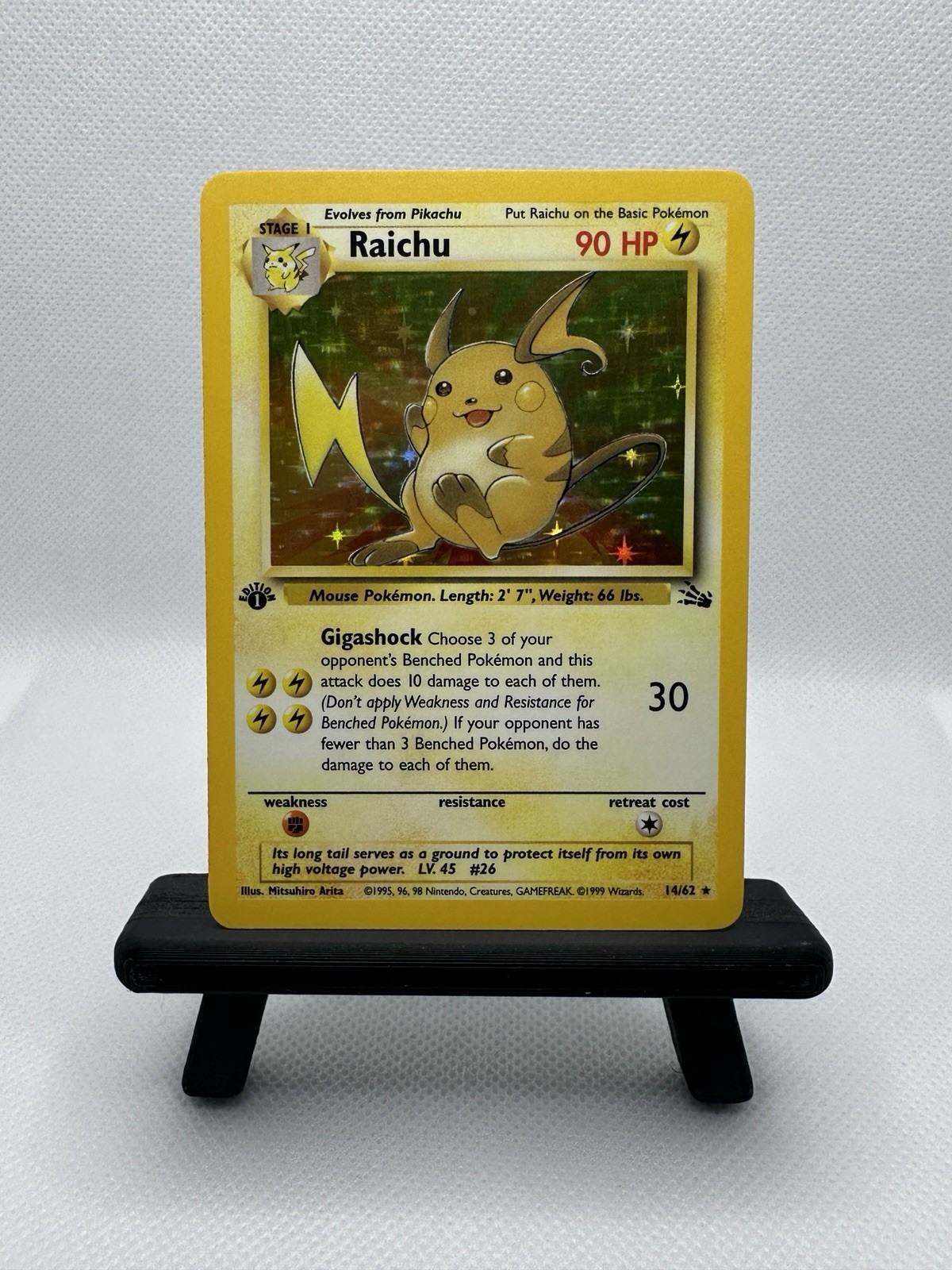 Raichu 14/62 1st Edition Fossil Holo Rare Pokémon Card WOTC 1999