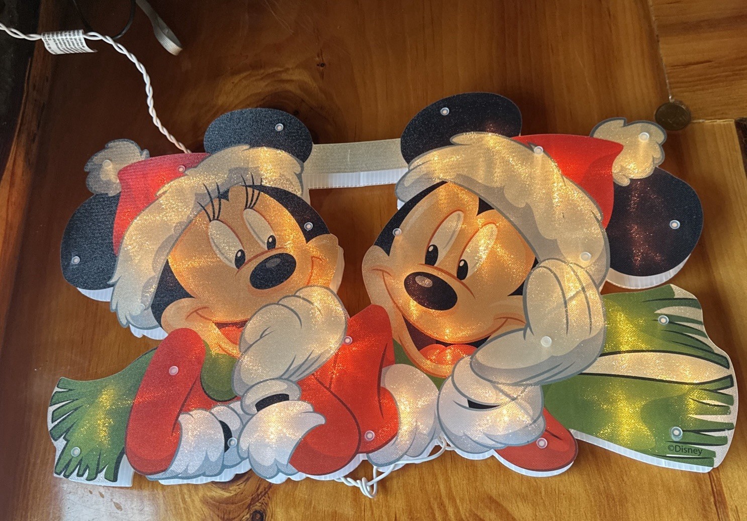RARE DISNEY MICKEY MINNIE CHRISTMAS LIGHT UP IN/ OUTDOOR WINDOW DECOR 18” L@@K