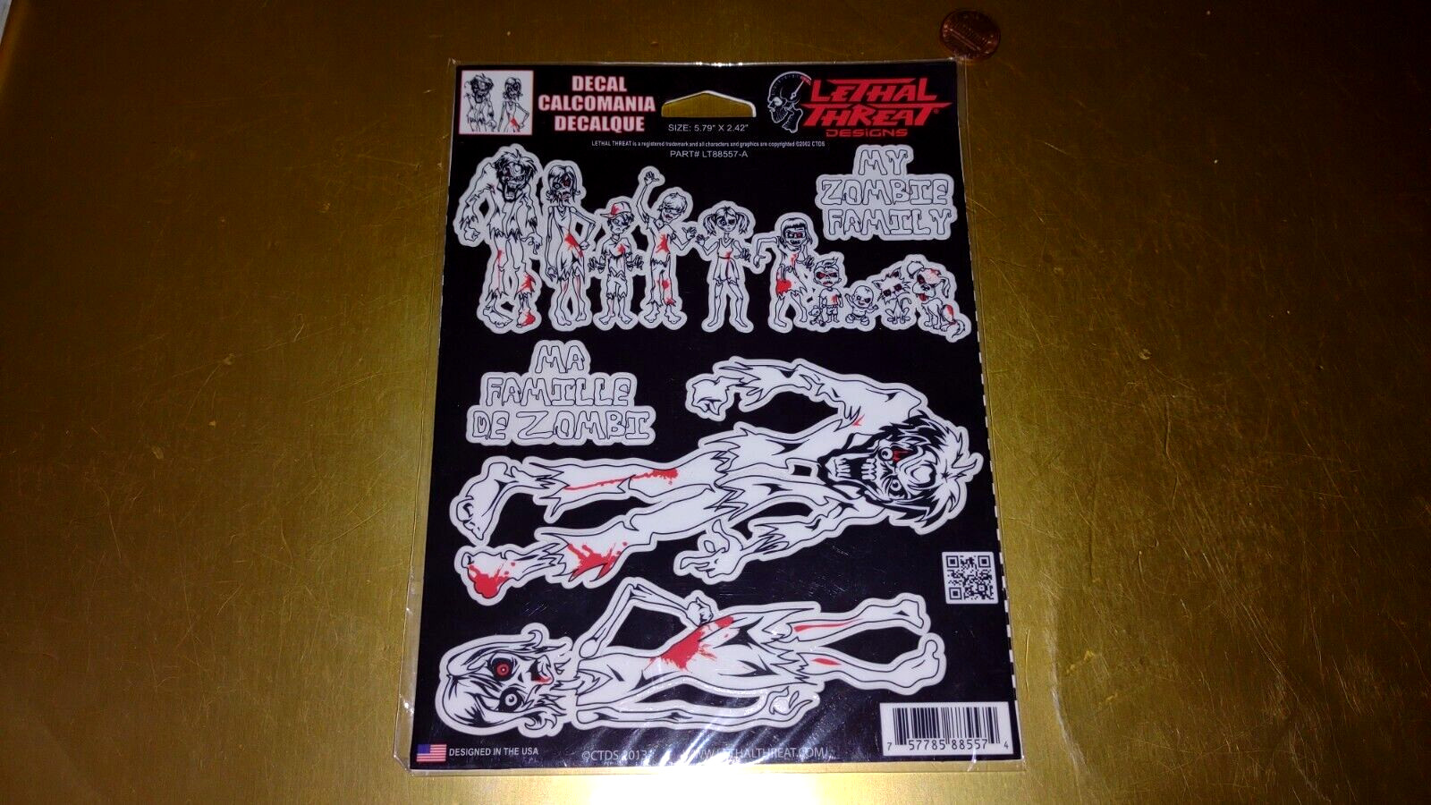 LETHAL THREAT  MY ZOMBIE FAMILY  Sticker Decal RACING ORIGINAL old stock