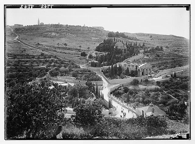 Photo:Jerusalem Palestine 1930s Gethsemane Mount Olivet city wall view
