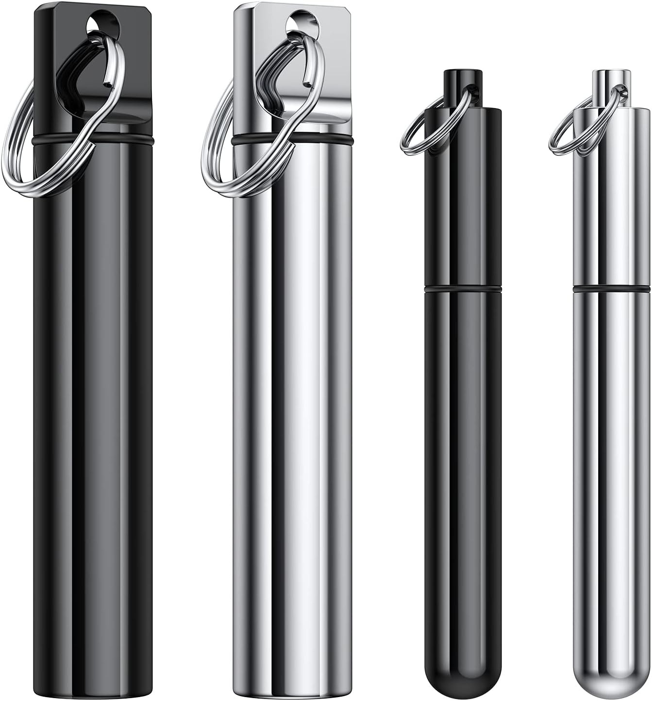 4 Pieces Metal Portable Toothpick Holder, aluminum alloy Pocket Toothpick Holder