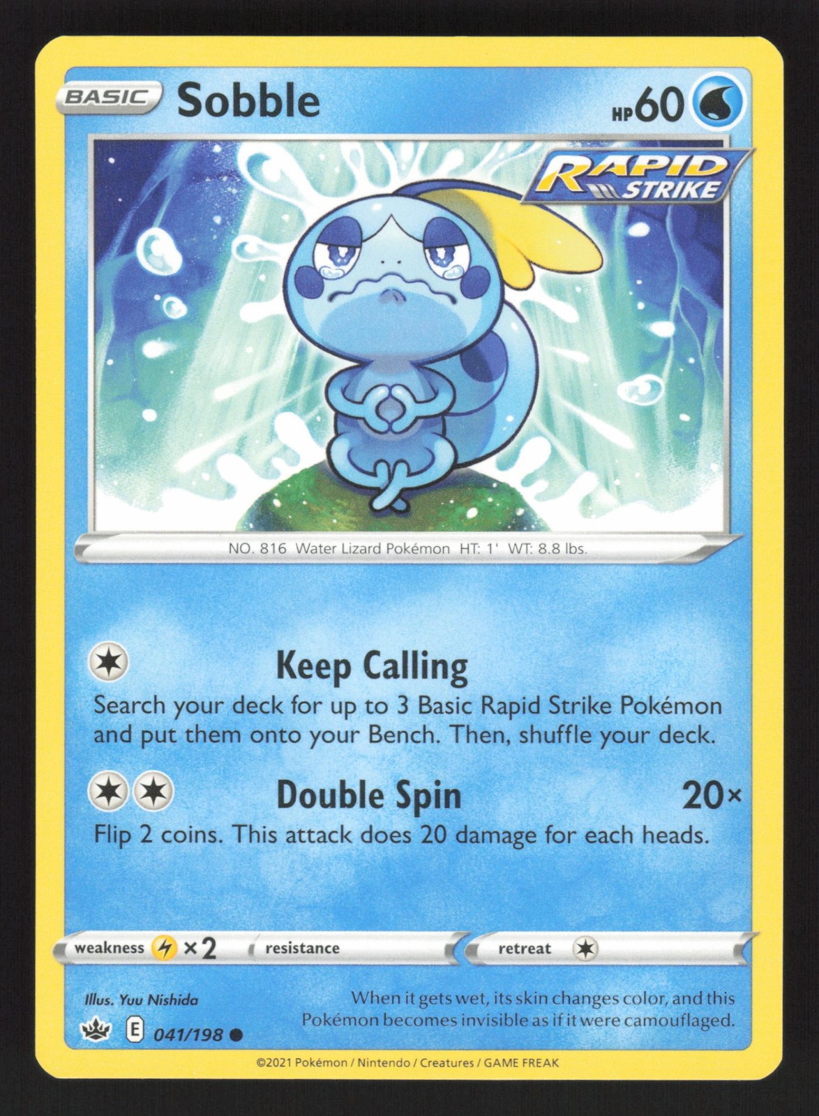 English NM Sobble 041/198 SWSH06 Pokemon SWSH06: Chilling Reign