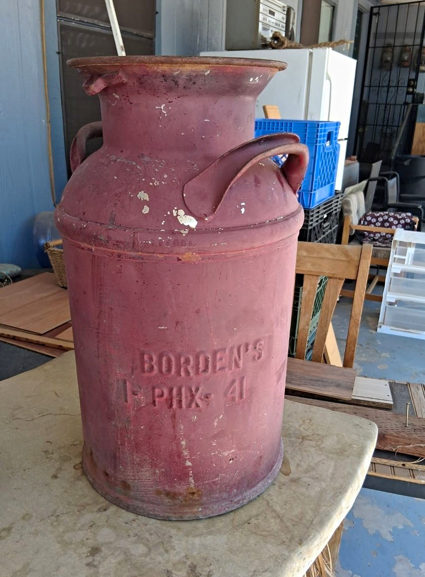 Antique Borden's 1941 Metal Milk Can From The Phoenix Dairy