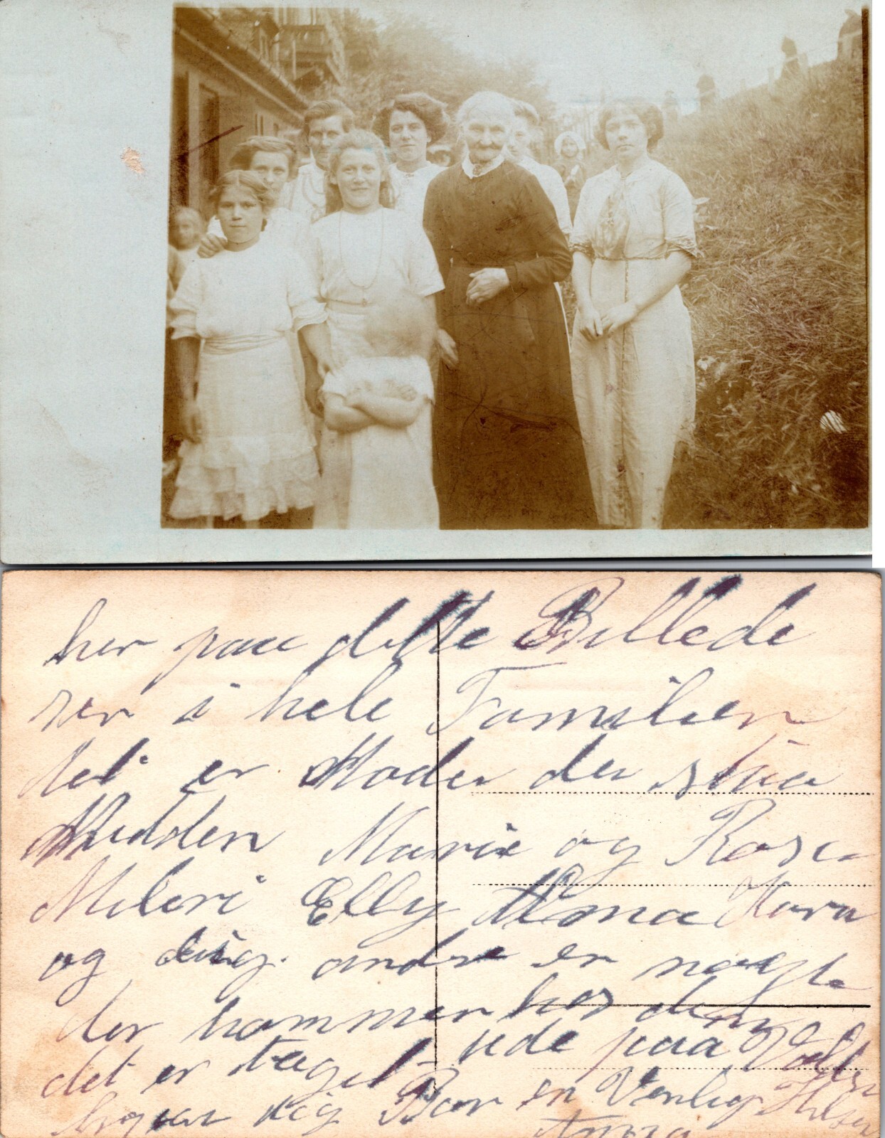 RPPC Multi Generational Family Group Real Postcard