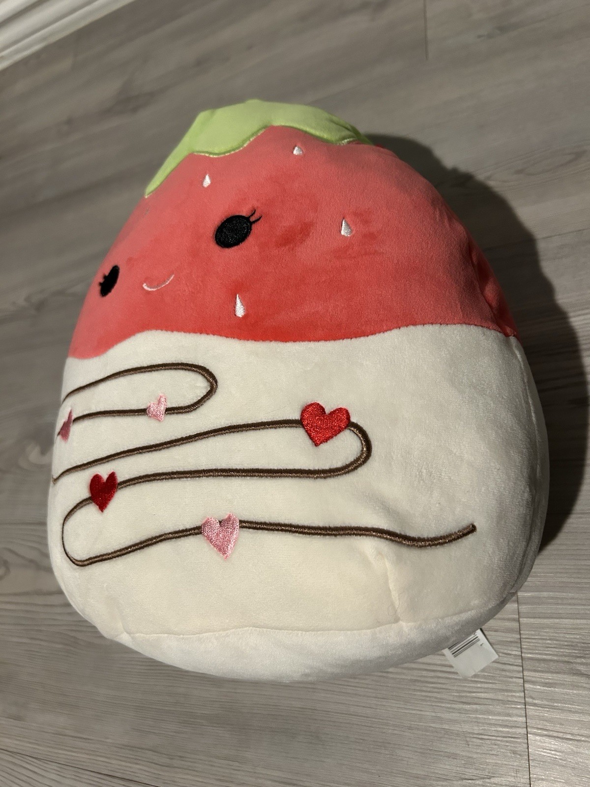 Squishmallows Strawberry Plush Stuffed Animal Red Green White 14” Tall