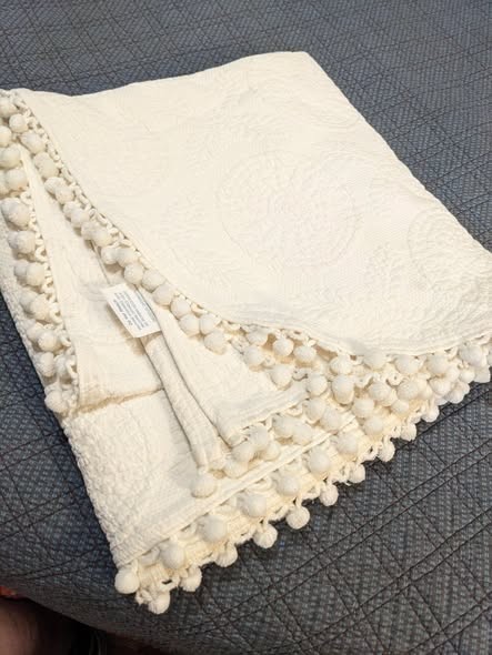 Bates Heirloom Heritage Pattern White Matelasse Bedspread 62\