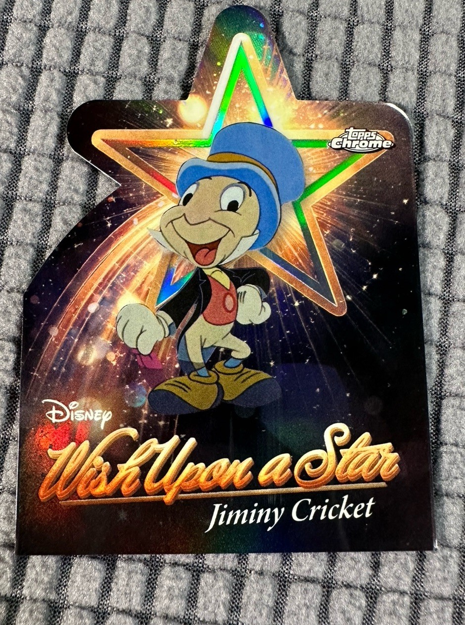 Topps Disney Wonder 2025 Wish Upon a Star Jiminy Cricket Die-Cut Card#W-4 Sk#14