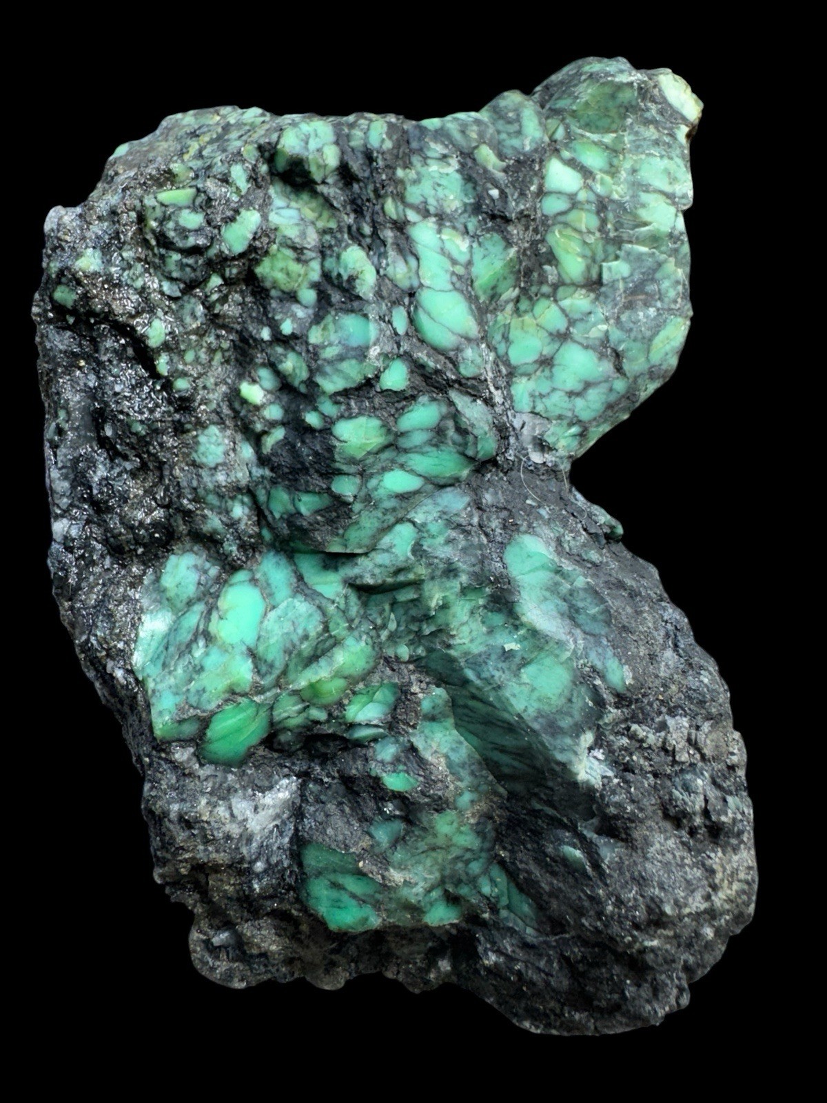 Natural Emerald Rose Variscite Solid Good Quality Green with Black matrix