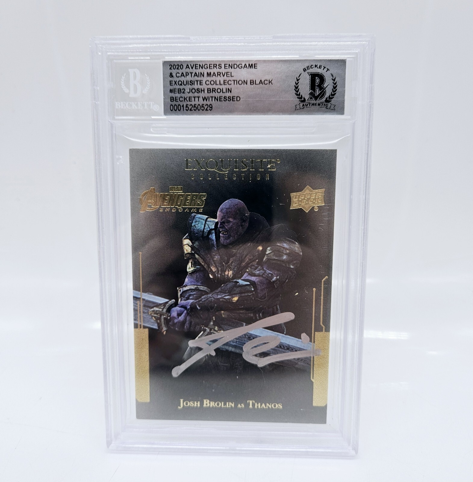 2020 Marvel Avengers Thanos Exquisite Black Signed Josh Brolin Beckett COA 