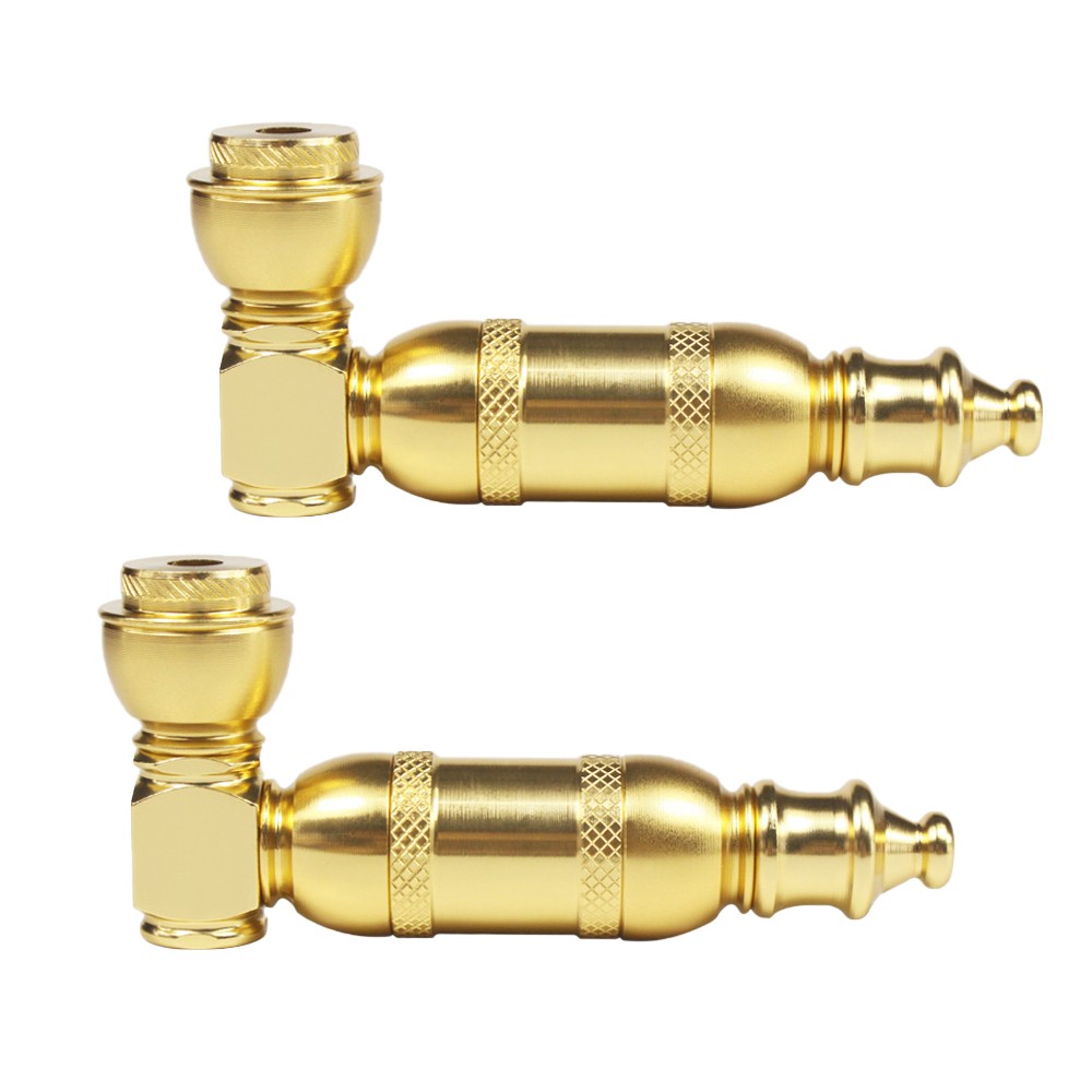 Metal Tobacco Smoking Pipe Brass With Cooling Chamber New 2Pcs