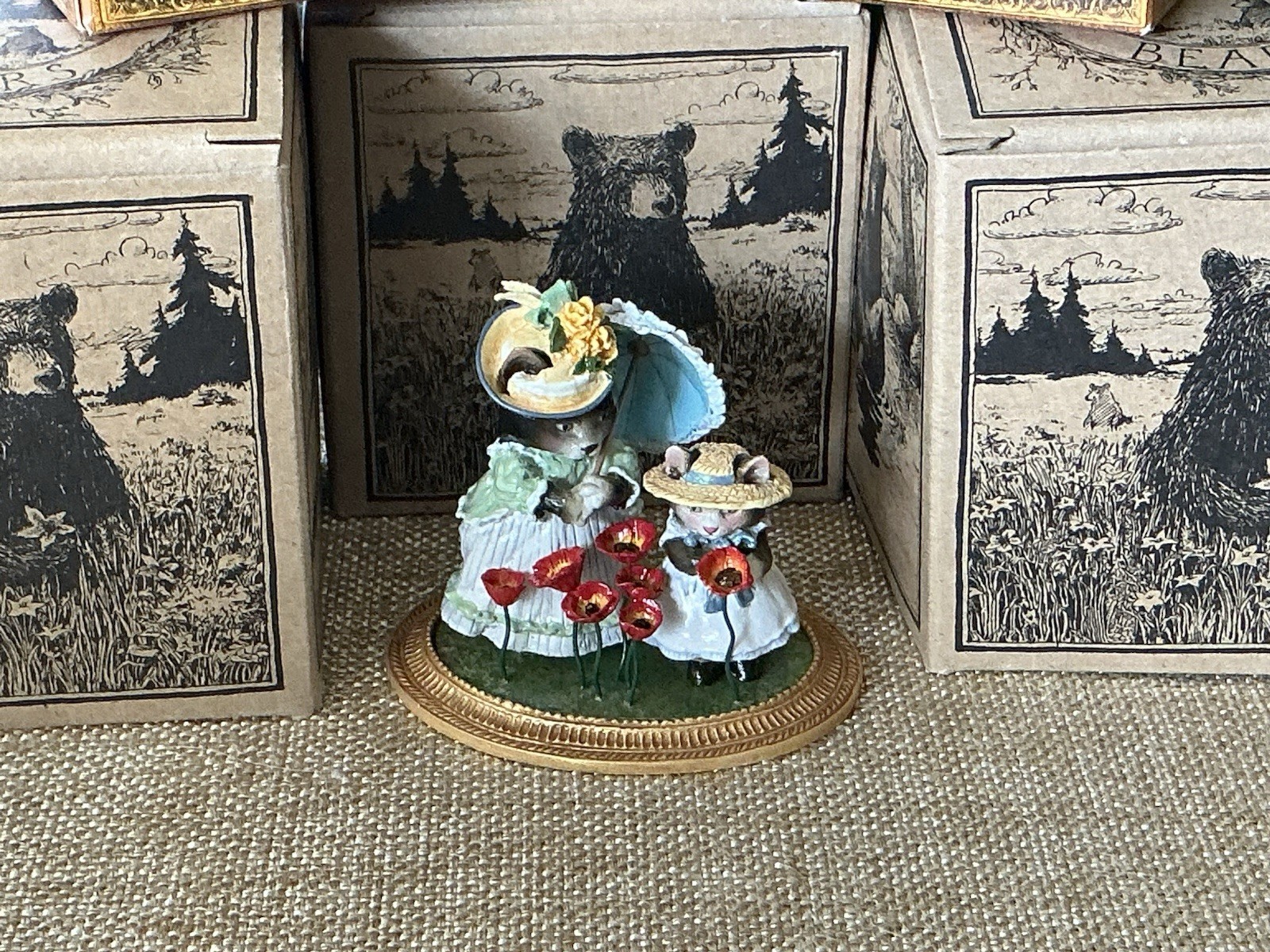 Wee Forest Folk MU-07 Cats With Poppies A’la Monet (meadow Muses) 