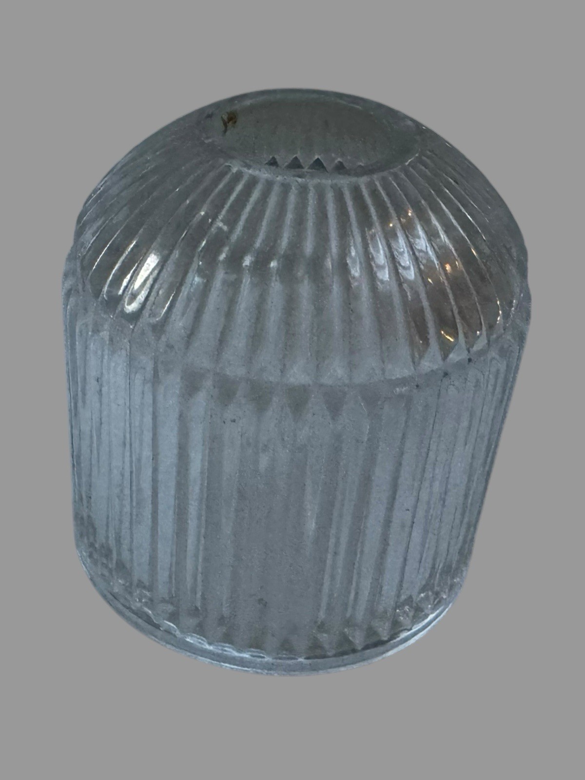 Vintage Clear Glass Fairy Lamp Shade Ribbed Fluted Replacement Globe 4”