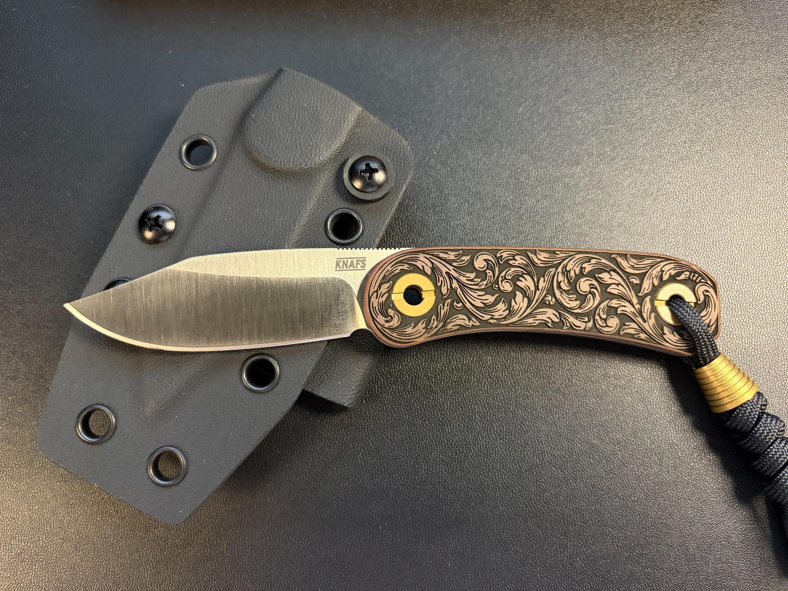 Knafs Limited Edition Lander 4 - Filigree Paper Micarta - Clip Point S35VN